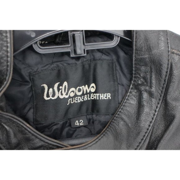 Vintage wilsons Mens 42 distressed leather jacket biker cafe racer asymmetrical - Picture 8 of 16